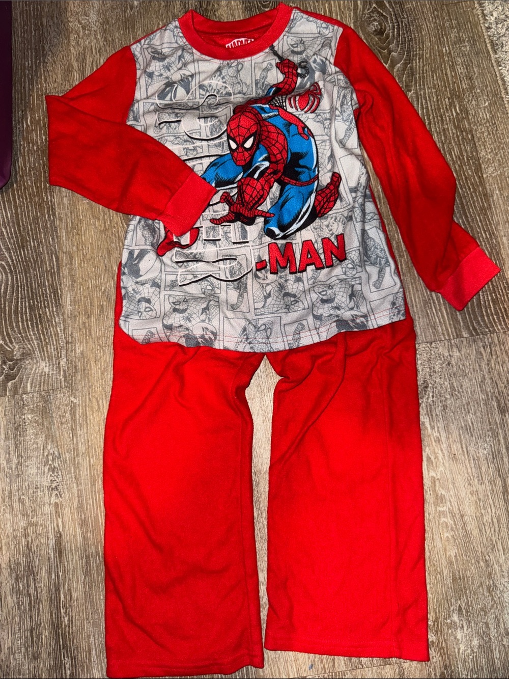 Marvel Spider-Man Red and Blue Kids Pajama Set Size 6-7
